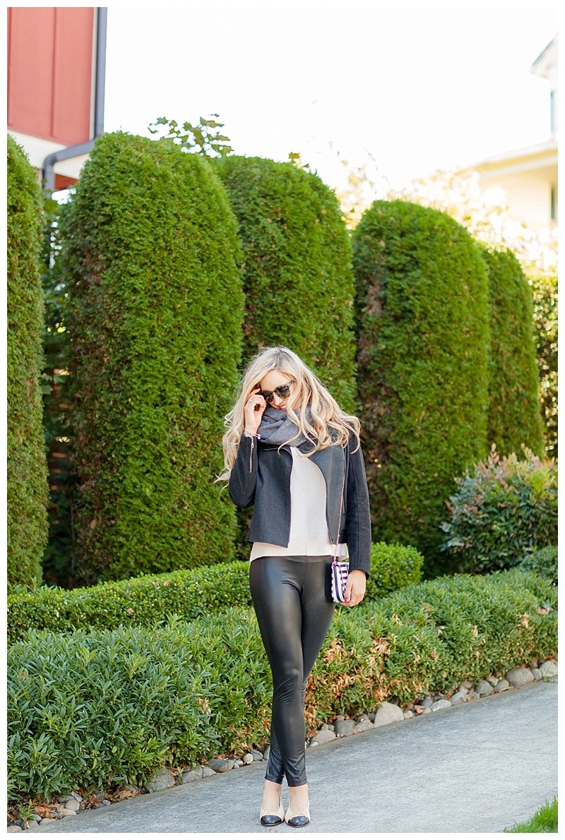 Outfit Ideas With Faux Leather Leggings - Blushing Rose Style Blog