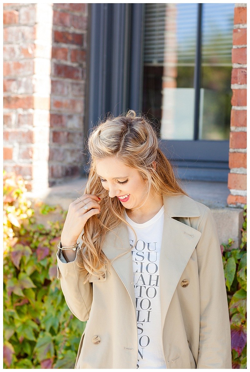 Blush and Camo- Trench Coat