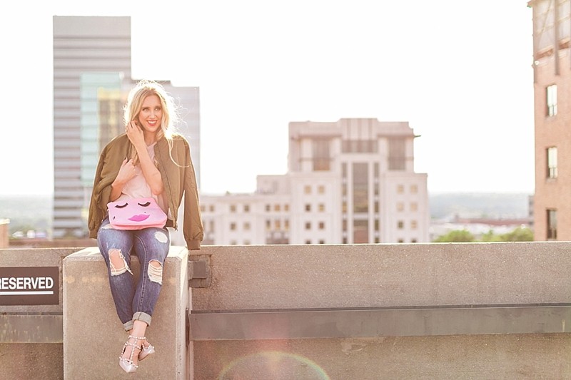 blush and camo, style blog, fashion blog, bomber jacket, how to style, style tips, valentino rocketed caged flats, trendy style, fall fashion, fall style