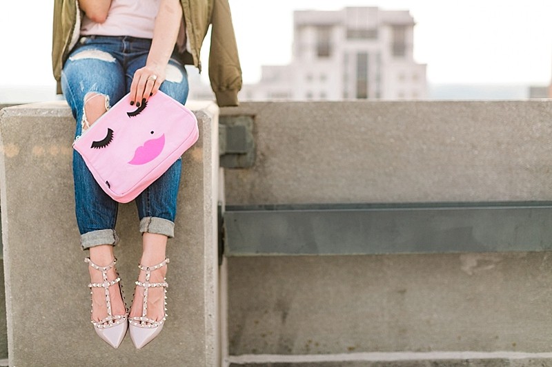 blush and camo, style blog, fashion blog, bomber jacket, how to style, style tips, valentino rocketed caged flats, trendy style, fall fashion, fall style