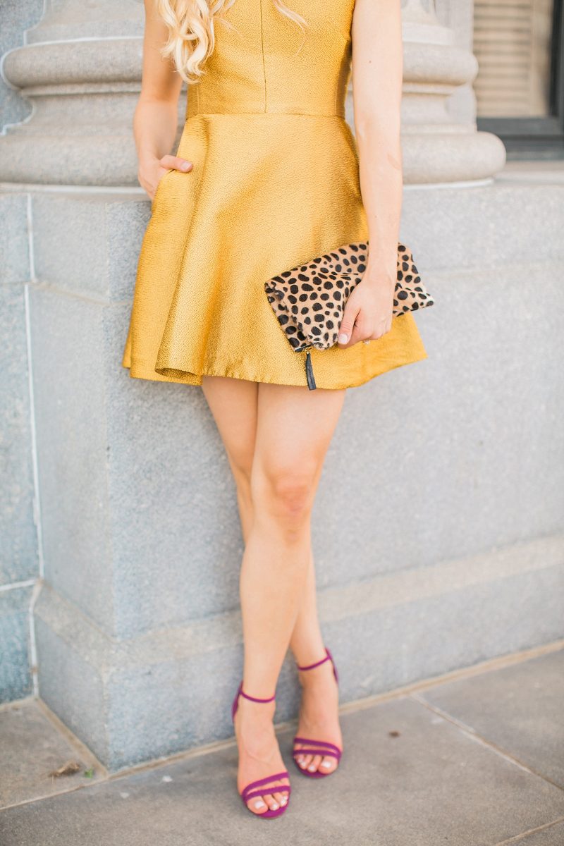 blush and camo, thanksgiving style, fashion blog, charlotte russe heels, gold dress 