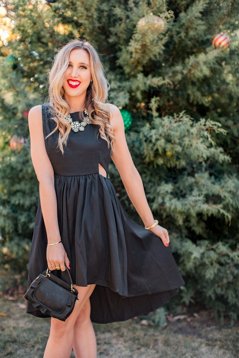 How To Style A LBD For The Holidays with Francesca s Blush Camo