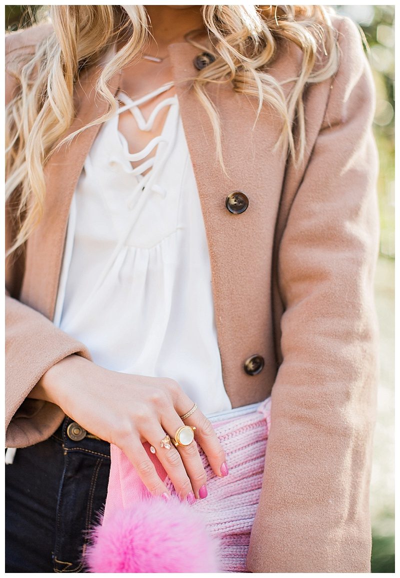 blush and camo, feminine style, pink style, pink beanie, winter essentials, winter classics 