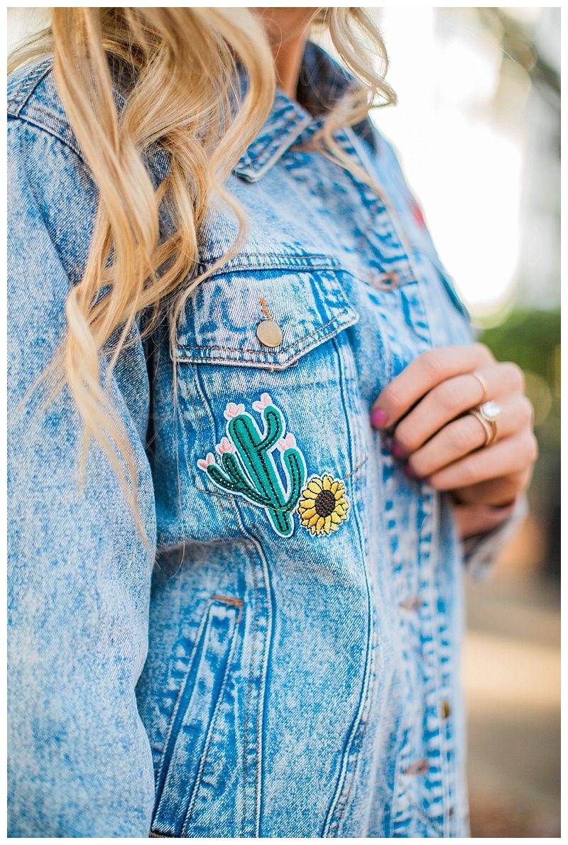 blush and camo, style blog, jean jacket, winter style, white jeans, oxfords 