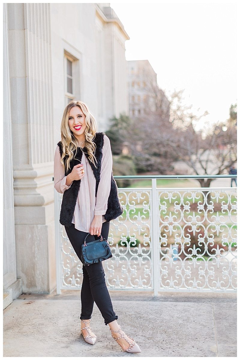 Blush faux store fur vest