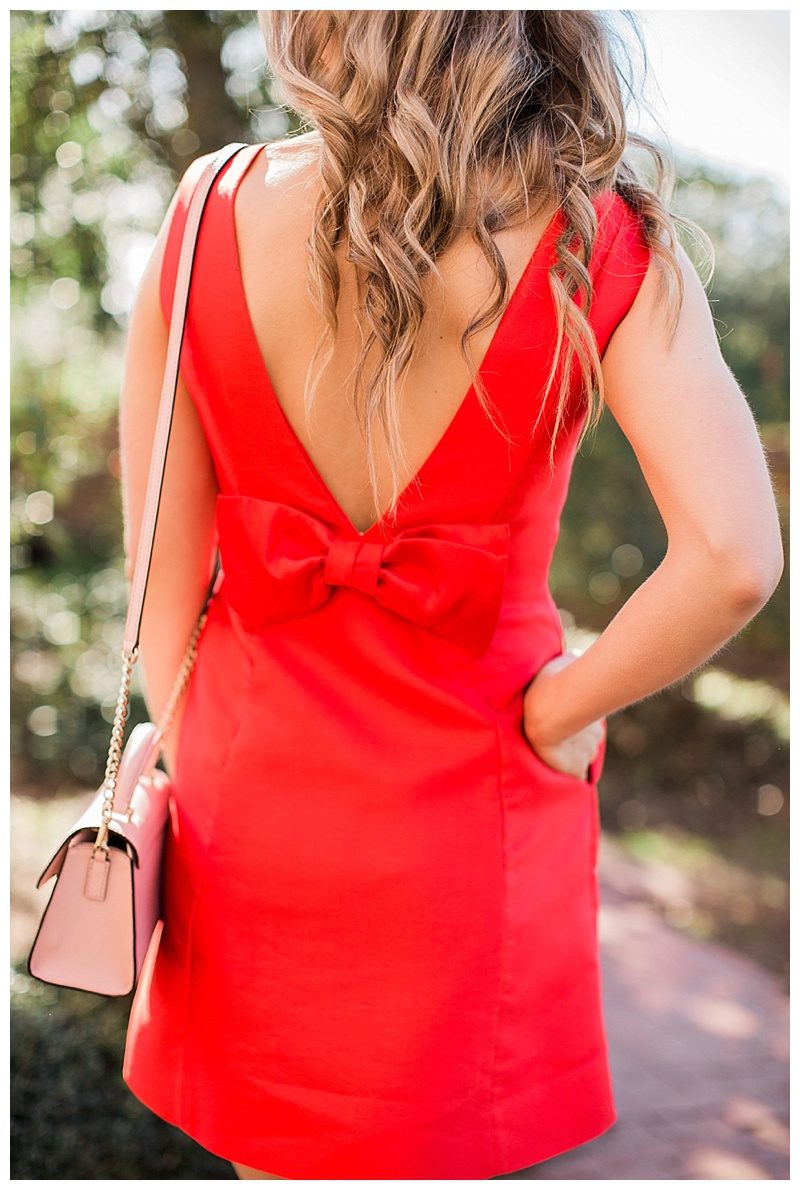 valentine's day, blush and camo, style tips, fashion blog, kate spade, kate spade new york dress 