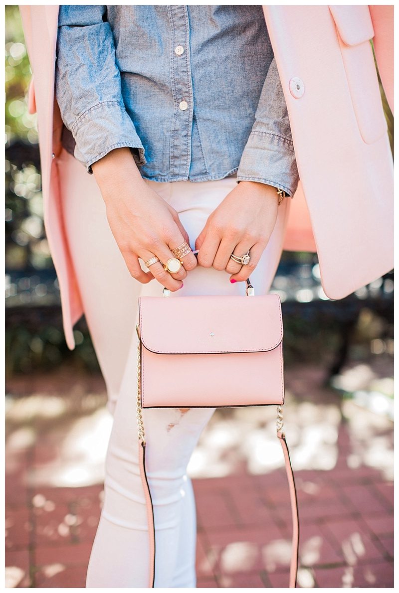 blush and camo, chambray, canandian tuxedo, pastel, spring style, old navy jeans. m. gemi, kate spade