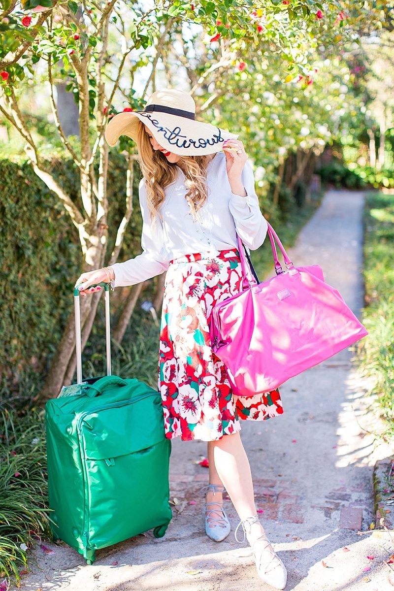 blush and camo, lipault paris, draper james, draper james skirt, floppy hat, spring style, wanderlust 