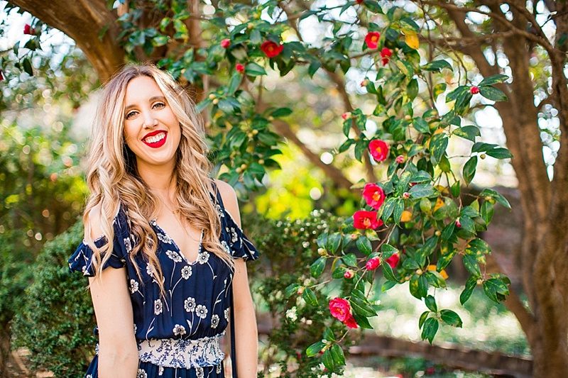 blush and camo, derek lam dress, floral print, spring style, fashion blogger style, floral dress, red lip, gigi new york handbag 