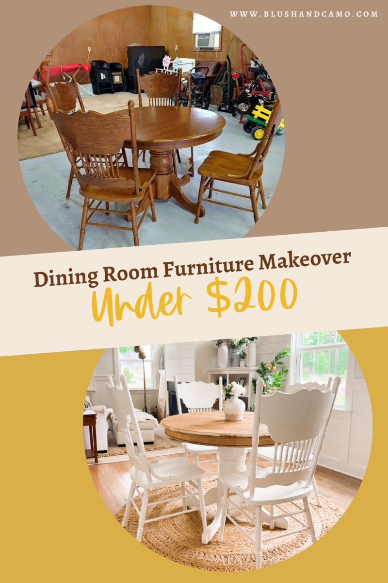 Dining Room Furniture Makeover Under 200 Blush Camo