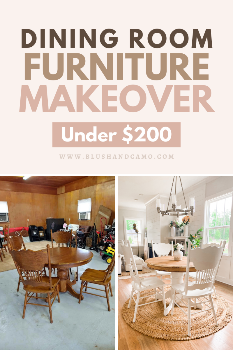 Dining Room Furniture Makeover Under 200 Blush Camo