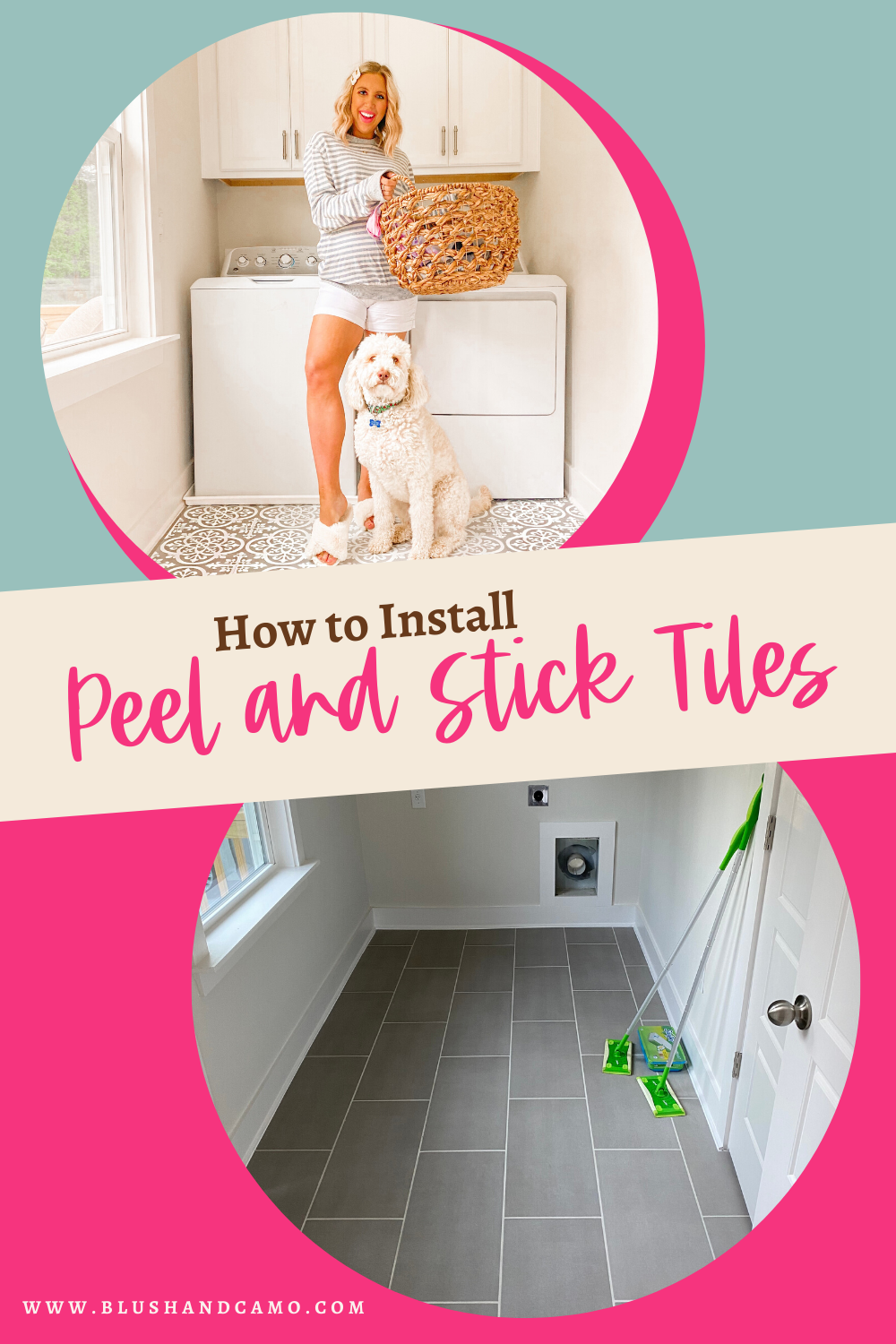 How To Install Peel And Stick Floor Tile - Blush & Camo