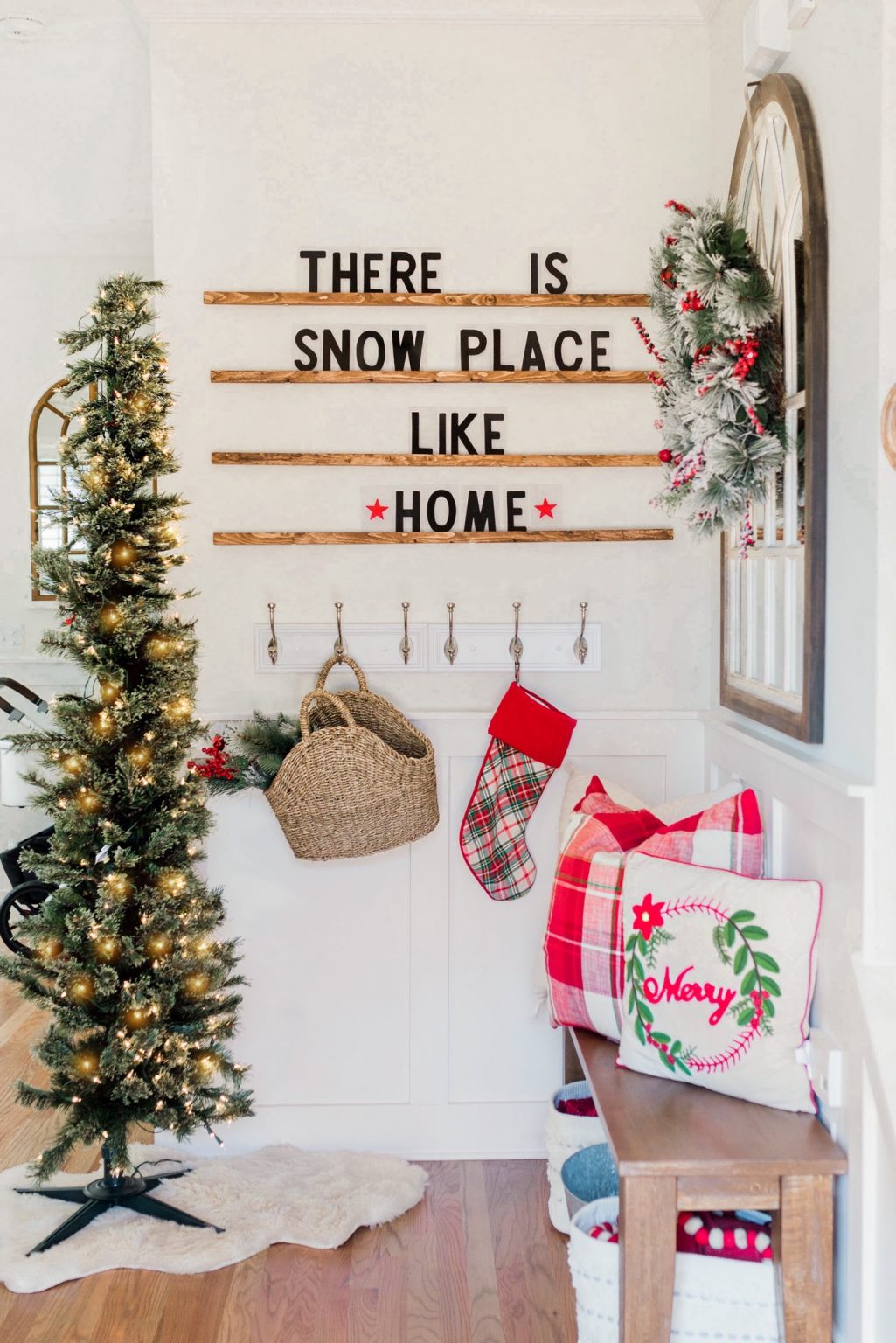 Cozy & Affordable Farmhouse Christmas Home Decor - Blush & Camo